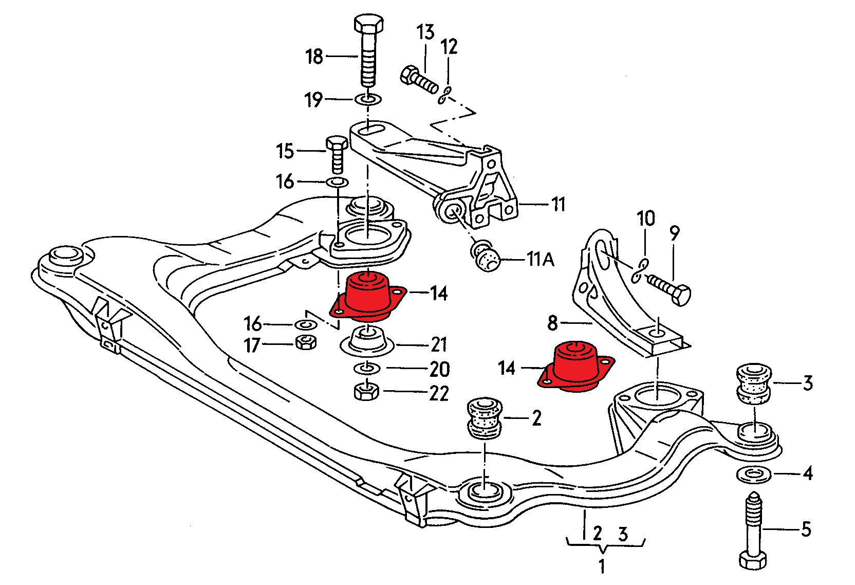 Verkline Gearbox mounts for Audi B4 I5 Street Hardness