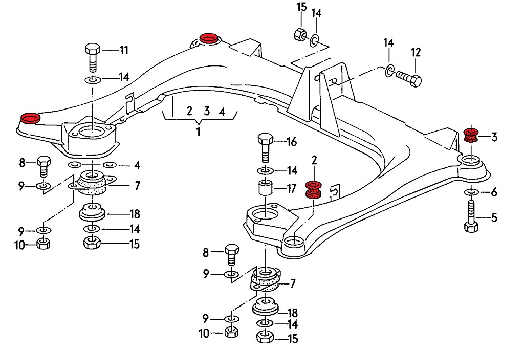 Verkline Polyurethane Subframe Bushings B4 – M12 – Track Hardness