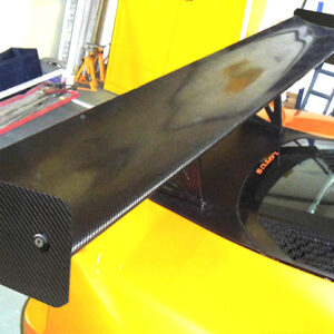 Lotus Exige S3 V6 Low-Drag Carbon Rear Wing Kit - 310mm Chord (Swept Mounts) Tailgate mounted