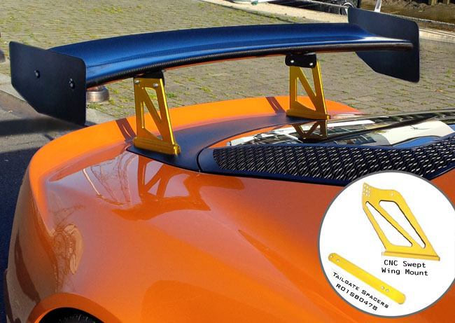 Lotus Exige S3 V6 Carbon Fibre Rear Wing Kit (Curved) - 225mm Chord Tailgate mounted - Image 2